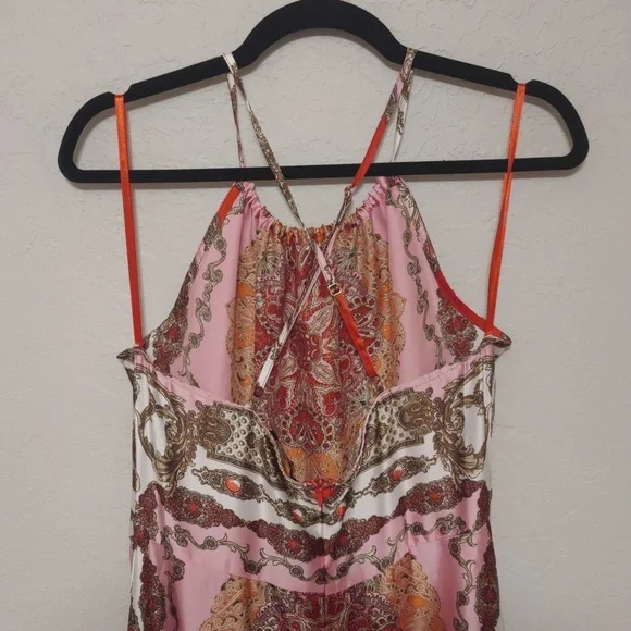 Scarf Pattern Halter Maxi Dress - Picture 6 of 11